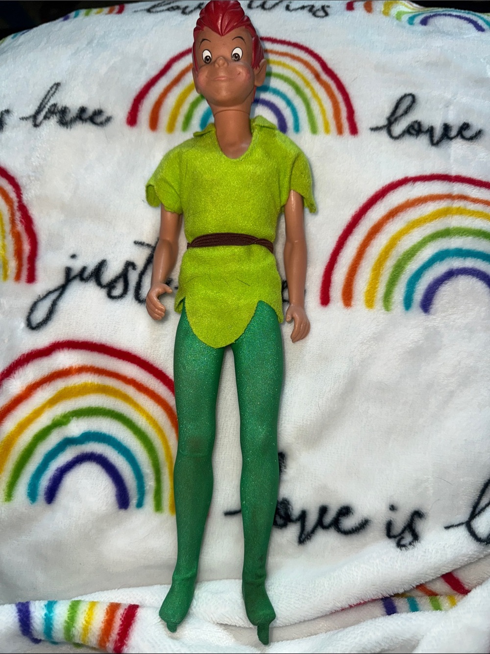 Green Peter Pan Barbie DisneyDoll - Bright Green Outfit like new antique
